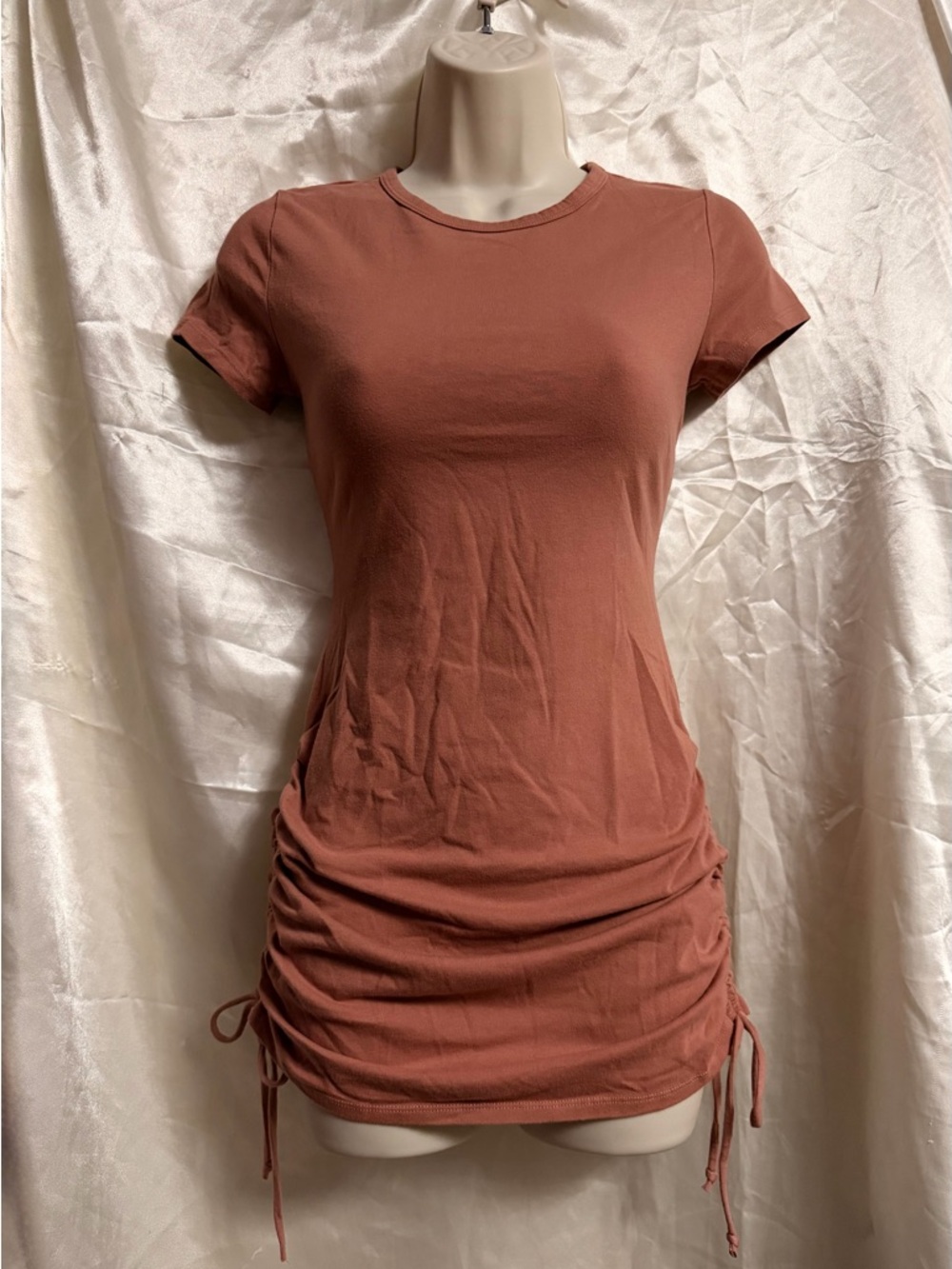 Ruched Mauve Mini Dress
